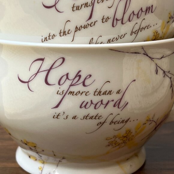 2 Soup Coffee Tea Cups Mugs by Blessings Unlimited Hope Romans 15:13 NIV - Picture 3 of 13